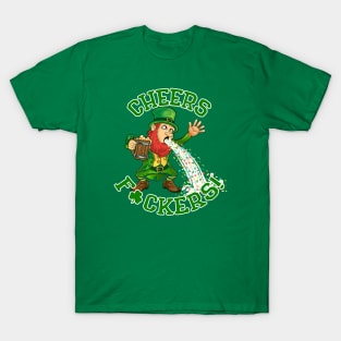 Cheers F ckers Leprechaun Puke T-Shirt